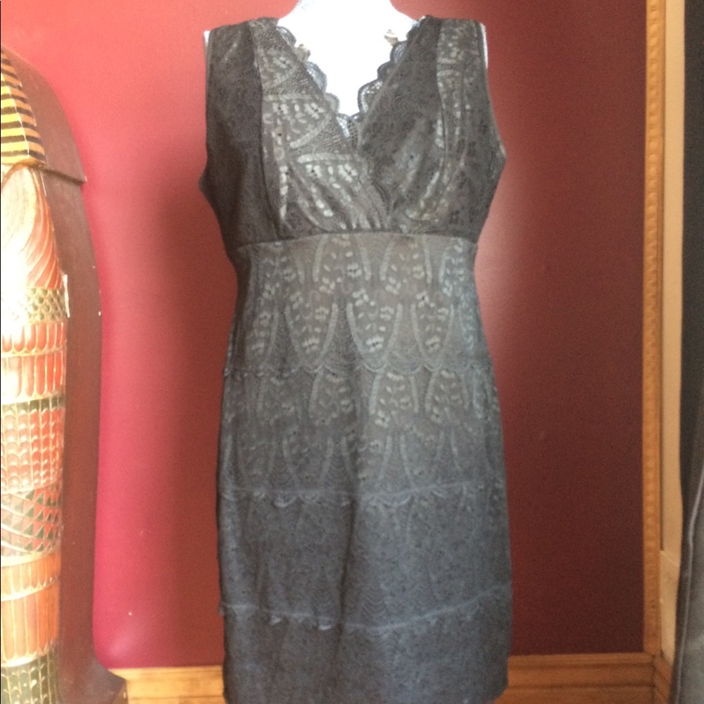 Daisy Fuentes Black Lace Slimming Solutions Dress